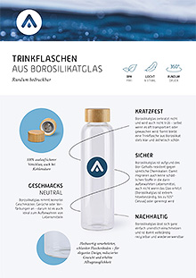 B2B info flyer borosilicate glass