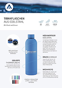 B2B info flyer stainless steel water bottles