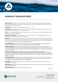 Print order information sheet