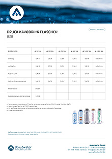 B2B price list Kavodrink Classic &amp; Premium - printing