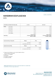 B2B price list Kavodrink Eco - bottles &amp; caps