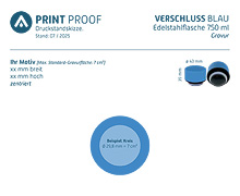 Druckstandskizze Edelstahlflasche Blau Verschluss Lasergravur Druckstandskizze Edelstahlflasche Blau Verschluss Lasergravur